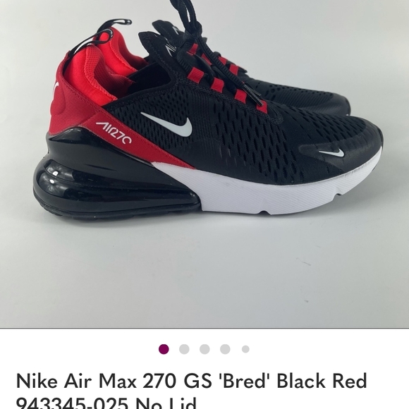 Nike Black and Red Air Max 270 Sneakers - Picture 7 of 7